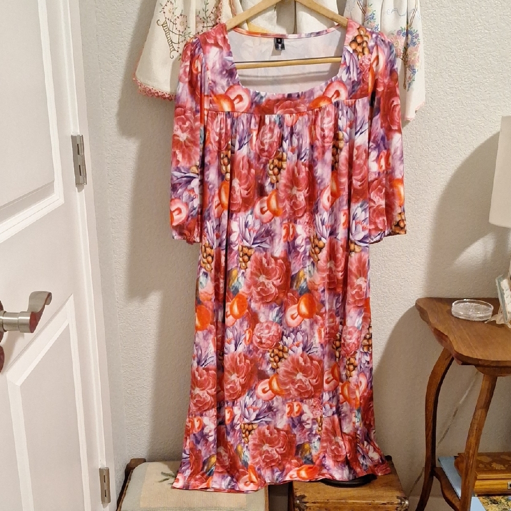 Floral Maxi Pajama in Red and Purple